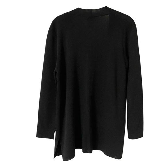 Talbots Vintage Black Open Front Knit Cardigan Sweater Small Classic Minimalist - Picture 9 of 11